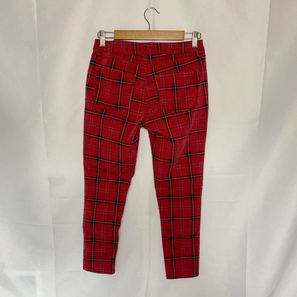 Arizona Red Blue Plaid Skinny Size 9 - Picture 2 of 3